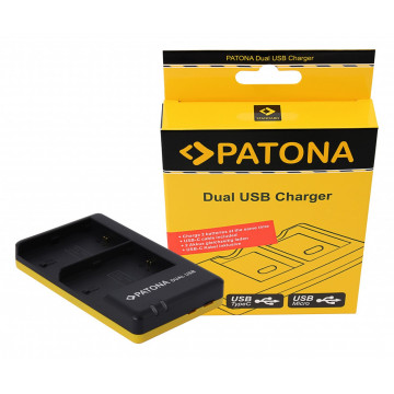 PATONA Dual Quick-Charger f. Canon LP-E6, LPE6 incl. USB-C cable