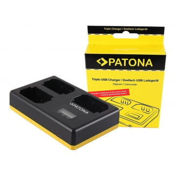 PATONA USB Triple LadegerÃ¤t f. Sony NP-FZ100 A7 III A7M3 Alpha 7 III A7 R III A7RM3 Alpha 7 R III A9 Alpha 9 FZ100