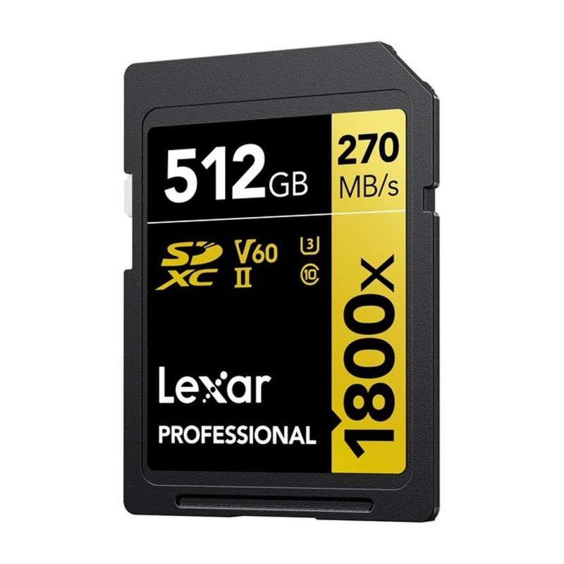 LEXAR CARTE SDXC PROFESSIONAL UHS-II 1800X V60 GOLD