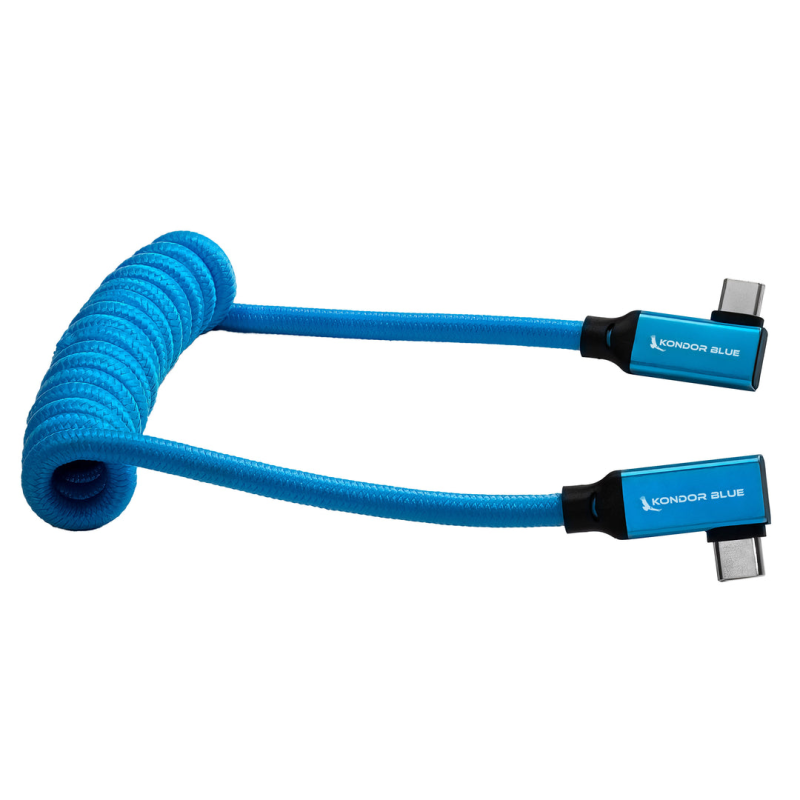 KONDOR BLUE CABLE USB-C TRESSÉ ANGLE DROIT 12-24"