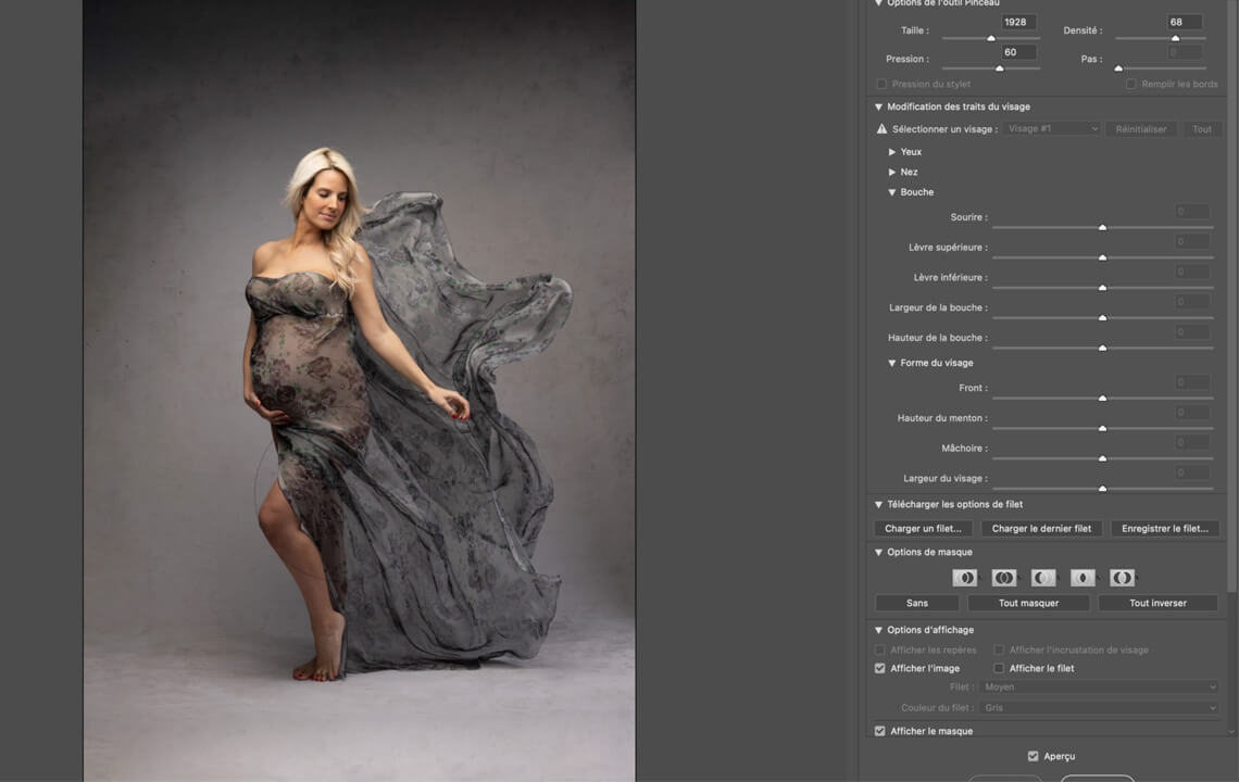 screenshot photoshop femme shooting studio grossesse
